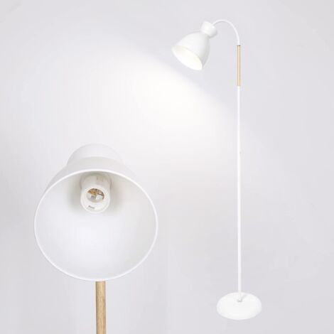Anten Giraffe Lampadaire Sur Pied Pivotant Blanc E27 Hauteur 159CM, Lampe Sur Pied De Salon Chambre Lampadaire rétro en métal Sans Ampoules