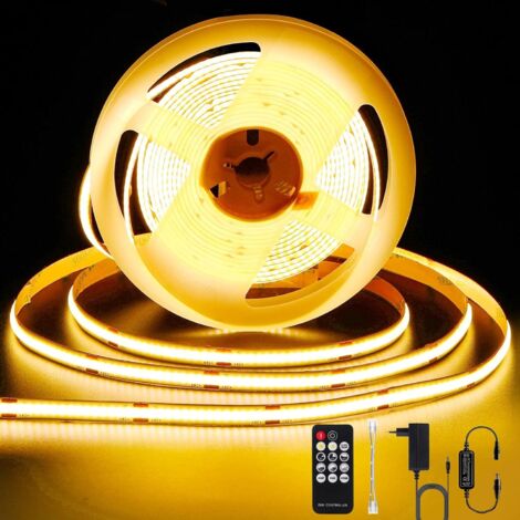 Antenlicht-Ruban LED COB 10m 324LED/m,RGB 72W 7920LM,Dimmable 2700K,CRI90+,RF Télécommande,auto-adhésif,éclairage intérieur pour Décoration Maison [Classe E]