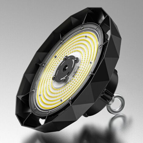 Amdelne Projecteur LED industriel UFO 200W 34000LM 6000K–IP65,Ø32cm,lentille 120°,170LM/W,luminaire pour entrepôt, atelier, usine, hall industriel [Classe B]