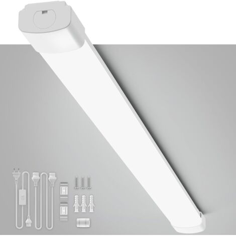 Amdelne Tube LED étanche Blanc 120cm 36W 4000LM 5000K-PC,IP65,110LM/W,Éco 70%,ultra‑plat Réglette LED pour garage atelier cave [Classe E]