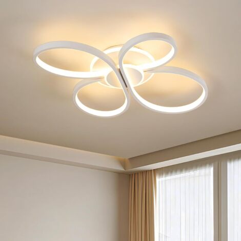 Amdelne Plafonnier LED Blanc 42W,Moderne Fleur Papillon Acryl 60cm,3000-6500K,Télécommande,veilleuse,luminaire pour Cuisine salon Chambre [Classe E] (1/5)