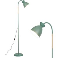 Amdelne Lampadaire LED 159cm Lampe lecture pivotante 360° métal Lampe pour canapé E27 max. 60W pour Salon bureau chambre sans ampoule Vert