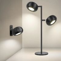 2er Set 2in1 Akku Wandleuchte Tischlampe Kabellos Magnetisch LED Stimmunglicht für Innen, Schwarz