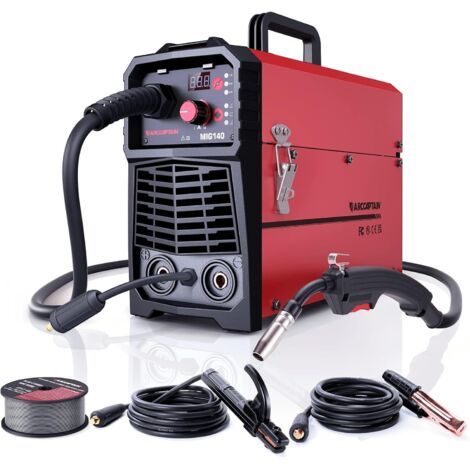 ARCCAPTAIN Poste MIG/MAG 140A 230V - 5-en-1 (FCAW/MMA/Lift TIG), Alim Synchro IGBT + 1kg Fil Fourré 0.8mm