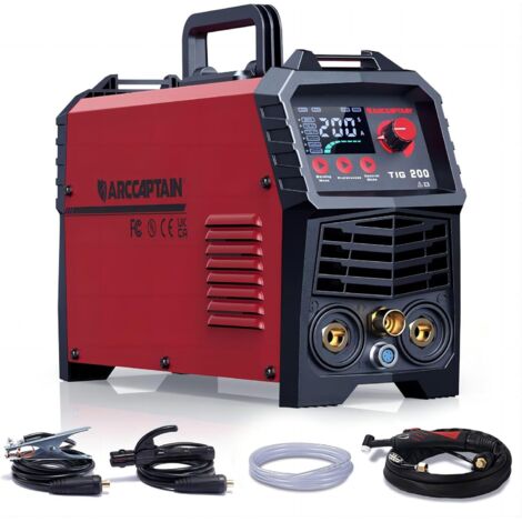 ARCCAPTAIN Poste à Souder TIG DC 200A - IGBT, Allumage Combi, MMA, LED Numérique (Acier/Inox)