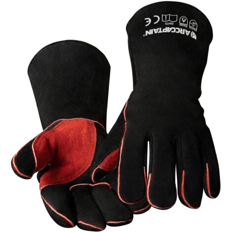 ARCCAPTAIN Gants de soudage résistants à la chaleur et au feu jusqu'à 500 °C (932 °F), 40 cm (16 pouces), pour soudage à l'arc, MIG, grill, cheminée, cuisson et utilisation sur cuisinière.