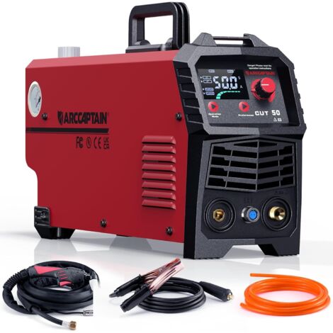 ARCCAPTAIN Découpeur Plasma 50A Double Tension 110V/220V - Écran LED Grand, Coupe Propre 1/2", Post Flow, 2T/4T - IGBT Débutants/DIY