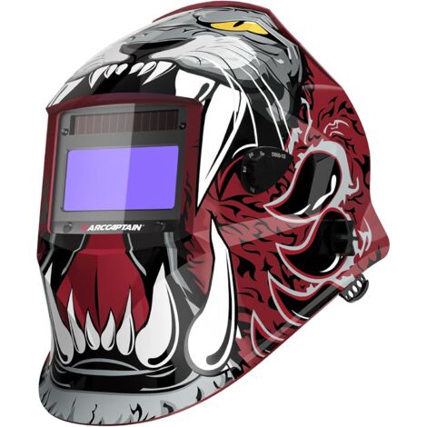 ARCCAPTAIN Casque de soudage à assombrissement automatique, clarté optique optimale (1/1/1/1), temps de réponse de 1/25 000 s, large gamme de teintes (4/9-13) pour soudage TIG/MIG/ARC(Lion)