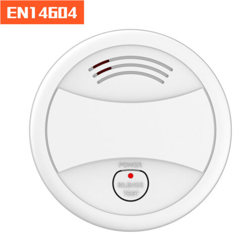Détecteur de fumée EN14604, Alarme sonore et clignotante à batterie, Très sensible, Facile à installer, Pour maison (1/5)