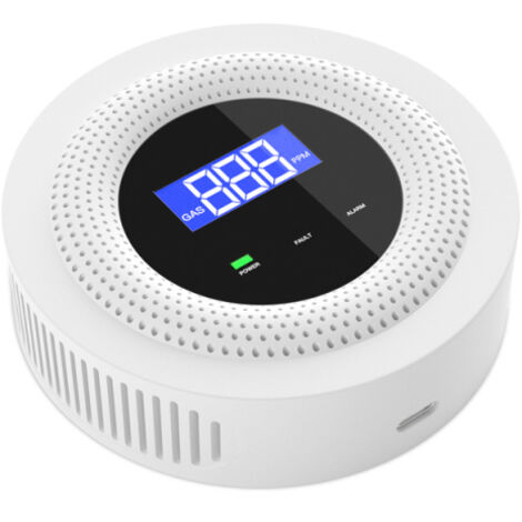 Détecteur de fuites de gaz Wifi, alerte vocale en direct, application avec affichage de concentration, alarme haute décibels, alimentation USB, détecteur de fumée (1/5)