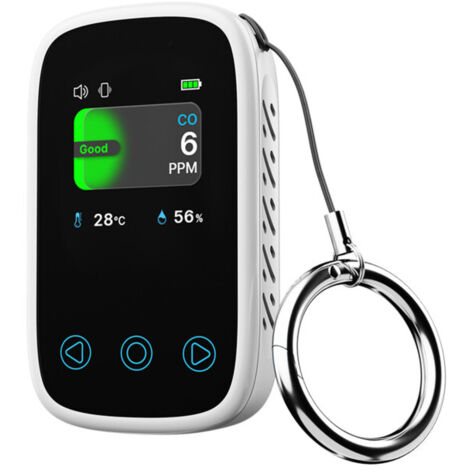 Détecteur de monoxyde de carbone 3 en 1, portable rechargeable avec écran tactile HD pour intérieur/extérieur,Détecteur monoxyde de carbone (1/5)
