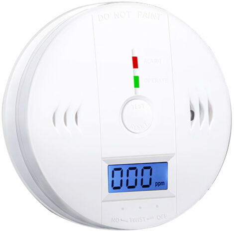 Détecteur de monoxyde de carbone alimenté par piles avec écran LCD et alerte sonore,Détecteur monoxyde de carbone (1/5)