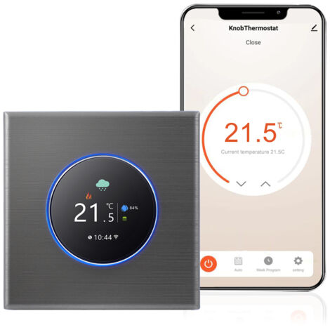Thermostat intelligent WiFi avec programmation hebdomadaire, contrôle par bouton/application/vocale, compatible Google Home, chauffage de l'eau 5 A,thermostat connecté