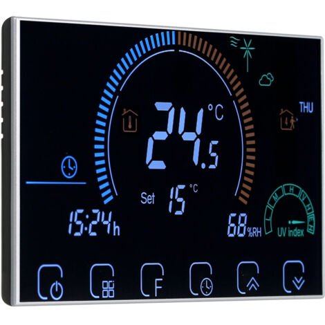 Thermostat intelligent à économie d'énergie pour chaudière 3A 95240V avec écran tactile LCD et programmation hebdomadaire de la température ambiante - Produit pour l'amélioration de l'habitat