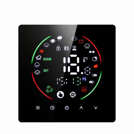 Thermostat intelligent pour chauffe-eau domestique 3A, programmateur de température hebdomadaire, écran LCD, thermostat mural numérique intelligent,thermostat connecté (1/5)