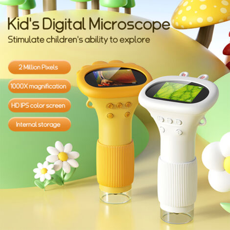 Microscope Portable Pour Enfants - Grossissement 250x, éclairage LED, Compact, Idéal Exploration Extérieure