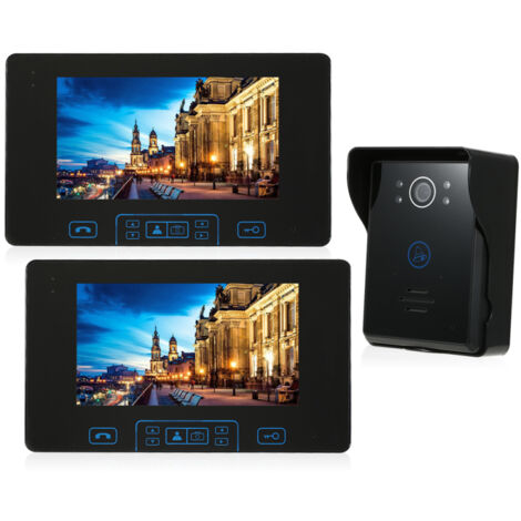 Interphone numérique sans fil 2,4 GHz, 2 moniteurs intérieur + 1 caméra HD, vision nocturne