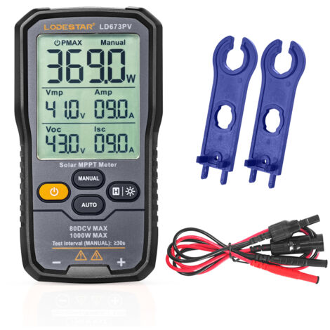 Testeur de puissance maximale (MPPT) pour modules photovoltaïques 1000 W : tension en circuit ouvert, courant de court-circuit, tests Lmp et Vmp. (1/5)