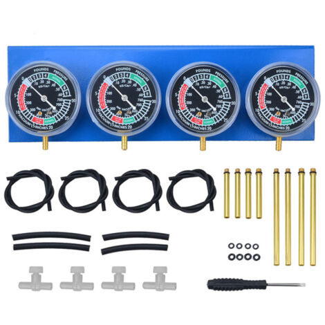Kit de synchronisation de carburateurs 4 cylindres avec manomètre à dépression et jauges d'équilibrage pour carburateurs de moto.