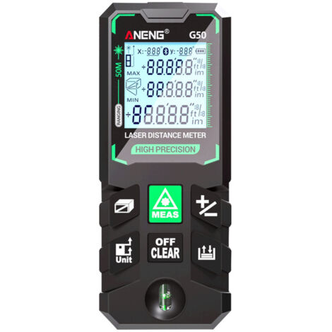 Smart High-Precision Rangefinder, Green Distance Meter with 30 Data Storage, Autonomous Calibration