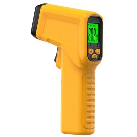 Thermomètre infrarouge portatif, pyromètre numérique sans contact avec écran LCD, plage de mesure -50530℃, positionnement cible 12:1 (1/5)