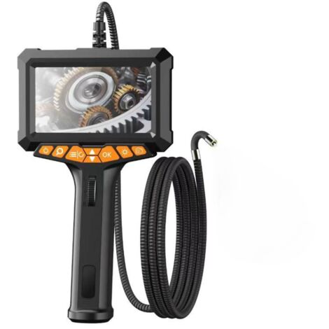Endoscope articulé bidirectionnel avec lumière, écran IPS 5 pouces, sonde 8 mm, câble serpent résistant 1 m, inspection de paroi et pièces industriell