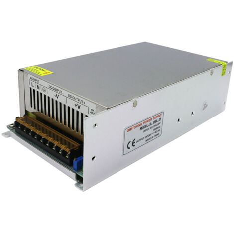 Convertisseur/driver d'alimentation à découpage AC 110/220V vers DC 24V/62,5A/1500W pour systèmes de vidéosurveillance, imprimantes, rubans LED et routeurs.