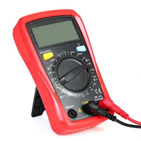 Multimètre Numérique - Écran LCD - Mesure Tension/Intensité/Résistance - Pile Incluse - Bricolage