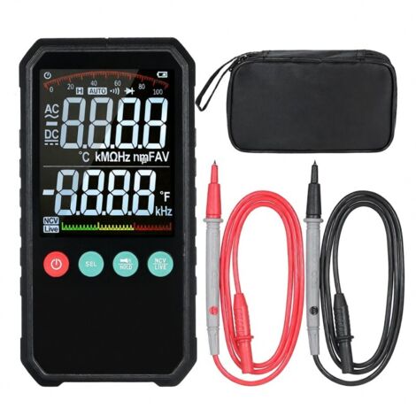 Multimètre numérique LCD ultra-mince 3,3 pouces, 6000 comptes True RMS, haute précision, mesure intelligente de tension CA/CC, résistance, capacité, f (1/5)