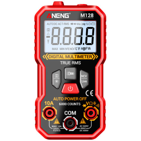 Multimètre numérique M128, 6000 counts, précision élevée professionnelle, mesure tension AC DC, détection NCV, ohm, ampèremètre, résistance, intellige (1/5)