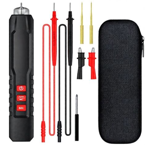 Multimètre numérique portable TRMS, écran bicolore de 1,9 pouces, mesure de tension, capacité, résistance, fréquence, diode, continuité et température (1/5)