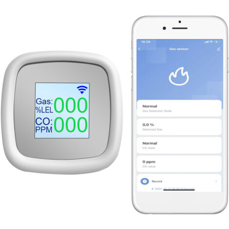 Détecteur de gaz combustible Wi-Fi, alarme de gaz, instrument de détection de gaz combustible numérique, détecteur intelligent de qualité de l'air avec alarme sonore (1/5)
