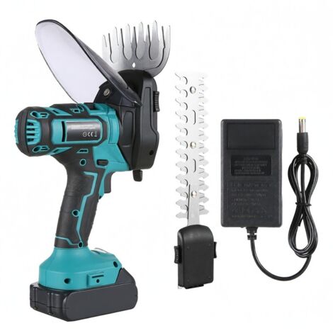 Cisaille à gazon sans fil 20 V, coupe-bordures portatif, tondeuse à gazon électrique 2 en 1 et taille-haies électrique sans fil pour le jardinage, avec 1 batterie 2000 mAh et chargeur UE