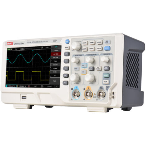Oscilloscope numérique de stockage UTD2102CEX, 2 canaux, bande passante 100MHz, débit d'échantillonnage 1GS/s, écran LCD 7 pouces (1/5)