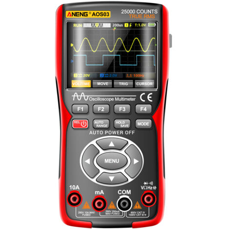Oscilloscope Multimètre Générateur de Signal 3-en-1, Double Canal 50MHz, Échantillonnage Élevé 280MSa/s, Multimètre Numérique 25000 Comptes