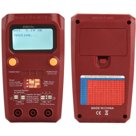 Tester numérique de transistors, inductance et composants SMD, multimètre ESR02 Pro, fonctionnalités avancées de mesure pour composants électroniques (1/5)