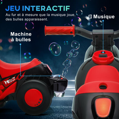 Moto électrique enfant chopper tout-terrain 6v 20w marche av ar 3 roues effets lumineux sonores rouge - Homcom Moto électrique enfant chopper tout-terrain 6v 20w marche av ar 3 roues effets lumineux sonores rouge - Homcom