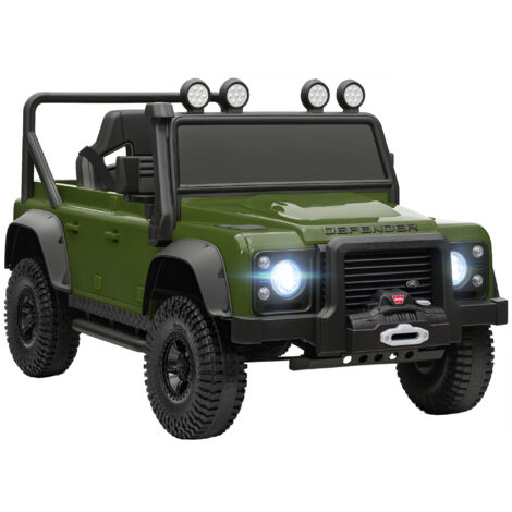 Voiture électrique pour enfants, télécommande 2,4 GHz, 3 vitesses, suspension 4 roues, musique, phares LED et klaxon, verte