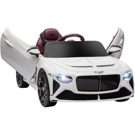 Voiture électrique pour enfants de 3 à 5 ans, 2 moteurs, 12 V, 25 W, 3 à 5 km/h, télécommande 2,4 GHz, Bentley Bacalar blanche (1/5)