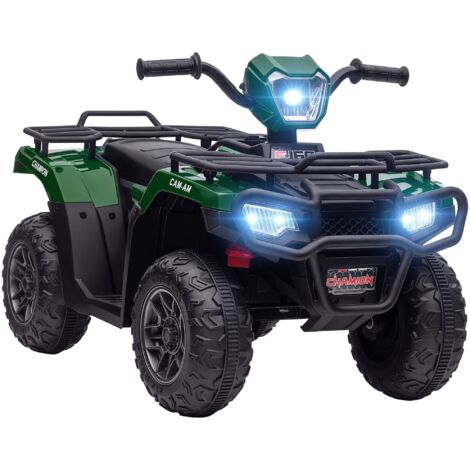 Quad électrique 12V pour enfants, voiture électrique pour enfants, double moteur, phares et musique, 88 x 45 x 50 cm, vert (1/5)