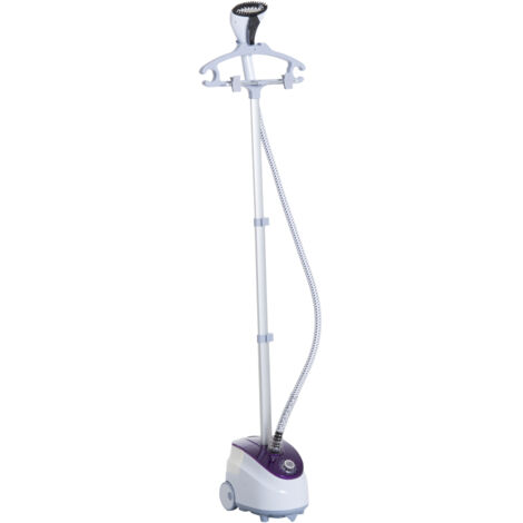 Dégivreur vapeur vertical pour vêtements, 1,8 L, 1 800 W, débit de vapeur 30 g/min, tige télescopique, blanc et violet (1/5)
