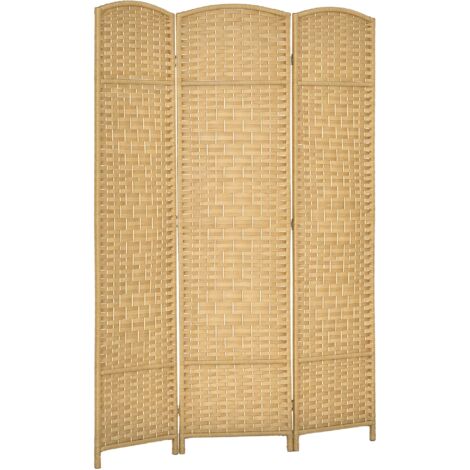 Paravent intérieur pliable en bois naturel, 3 panneaux, pour salon ou chambre, 135 x 180 cm (1/5)