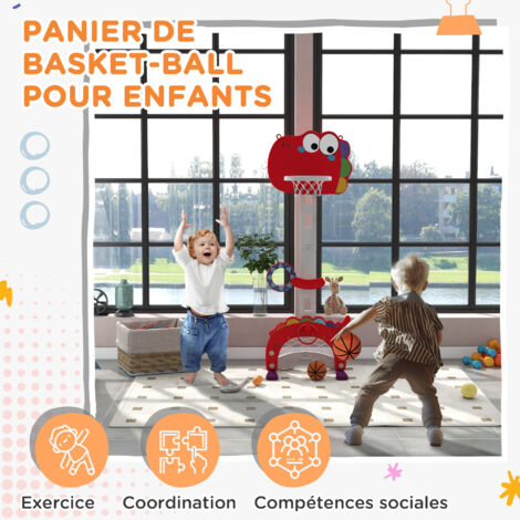 Herenear Panier De Basket Enfants 2 En 1 – Hauteur Réglable 107-193 Cm – Avec Fléchettes – Intérieur/Extérieur – Cadeau Parfait Pour 3-8 Ans