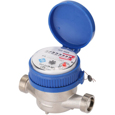 Compteur d'eau intelligent domestique à rotor mécanique de 15 mm (1/2 pouce) avec affichage numérique et compteurs d'eau combinés pour eau froide.