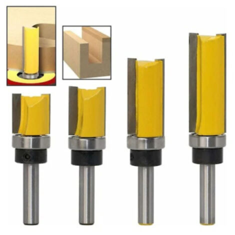 Fraise à profiler de précision, fraise à affleurer plate, queue de 8 mm, diamètre de 19,05 mm, arbre à roulement, outils de fraisage pour le travail du bois (bricolage) (1/5)