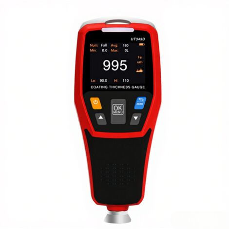 Jauge d'épaisseur de revêtement numérique pour peinture automobile, plage 0-1250 µm, écran LCD rétroéclairé, voyant d'alerte tricolore