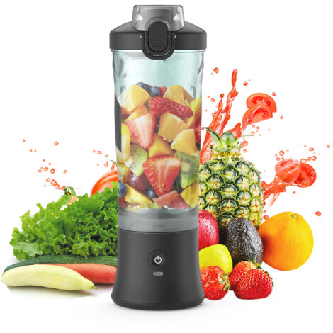 Blender personnel milkshakes smoothies presse-fruits 600ml 6 lames 150W 2 modes batterie intégrée étanche (1/5)
