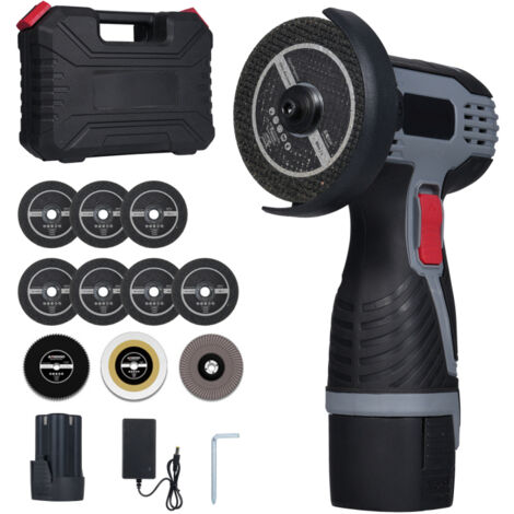 Meuleuse d'angle sans balais 17000 tr/min, meulage électrique sans fil, batterie 16,8 V 2000 mAh, disques de coupe, affichage numérique LED (1/5)