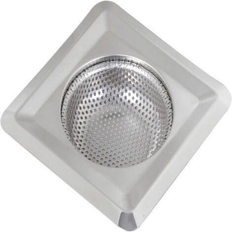Siphon de sol perforé carré de 11,5 cm, filtre d'évier de cuisine en acier inoxydable (1/5)