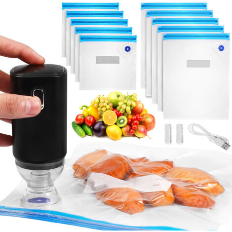 1 machine à emballer sous vide électrique avec fermetures à glissière pour sacs de cuisson et de conservation des aliments (1/5)